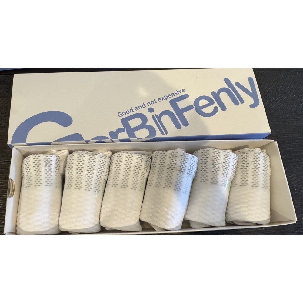 New GorBinFenly Unisex White/Gray Ankle Sport Socks 6 Pairs